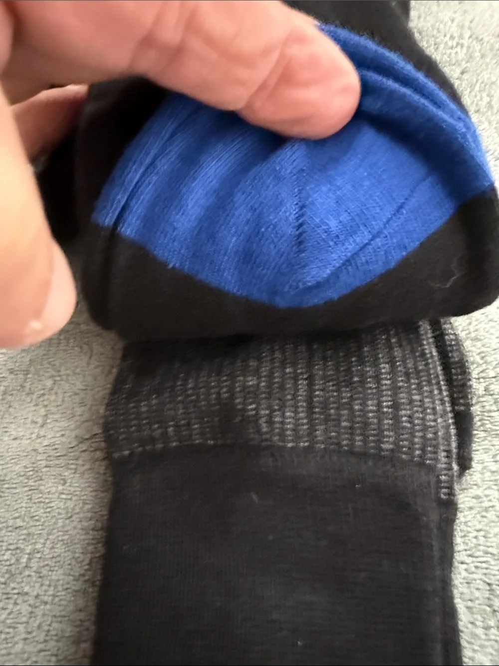 Cole Haan Black Dress Crew Socks with Gray and Blue Argyle